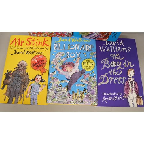 2175 - Five First Edition hardback books by David Walliams, The Boy in the Dress, 2008, Mr Stink, 2009, Bil... 