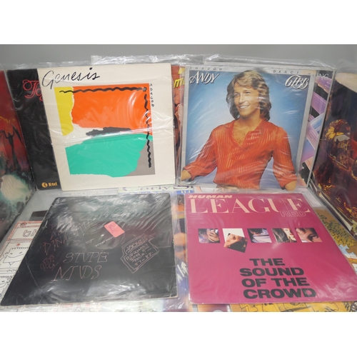 2183 - A collection of 30 rock and pop LP vinyl records to include Genesis, Meatloaf, Rod Stewart, UB40, Ad... 