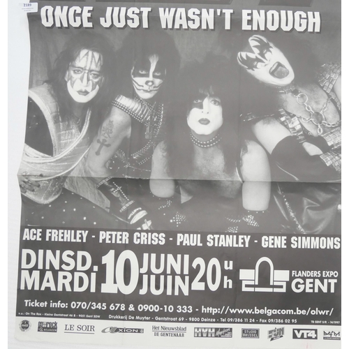 2189 - A Kiss concert poster, Belgium Once Just Wasn't Enough