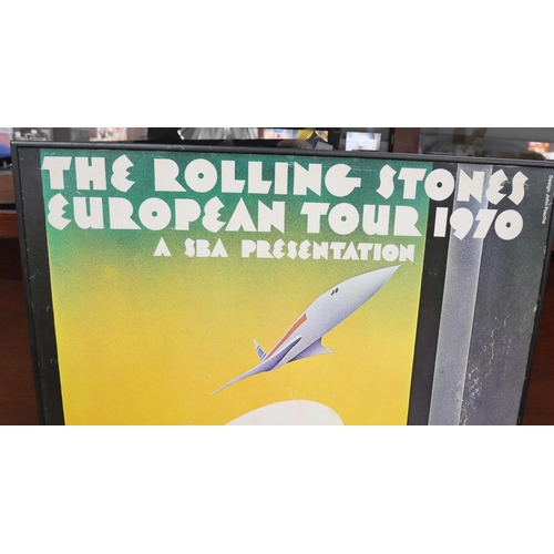 2201 - An original Rolling Stones 1970 European Tour poster, designed by John Pasche