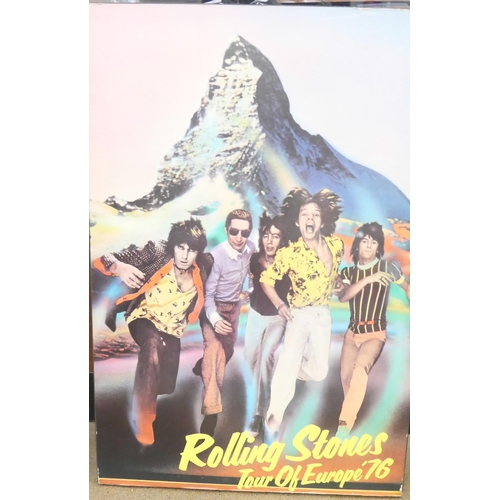 2202 - A Rolling Stones 1976 European Tour poster, glued onto board