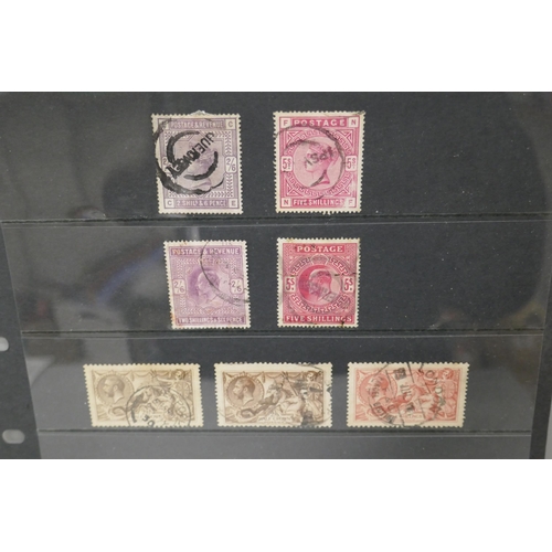 2235 - Stamps; stocksheet of Great Britain high value stamps (20)