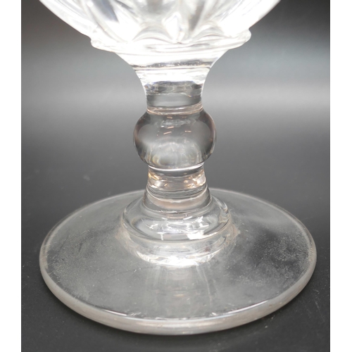 2237 - A Victorian glass goblet with inscription JA Sands, Nottingham 1857, No. 2, 15.5cm