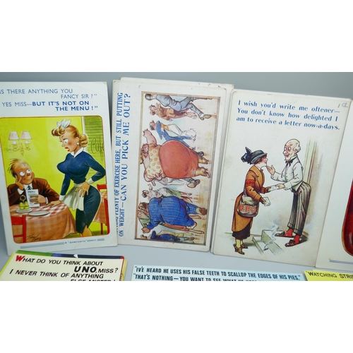 2240 - Postcards; a collection of Bamforth comic postcards, vintage to modern, (50)