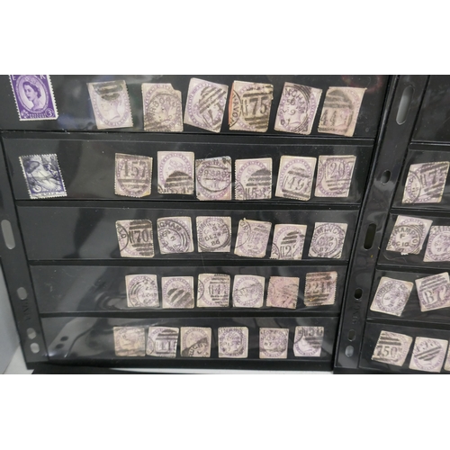 2255 - A collection of stock sheets with 19th Century one penny Victorian lilac stamps, double sided (900+)