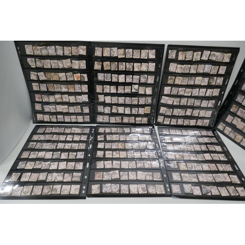 2255 - A collection of stock sheets with 19th Century one penny Victorian lilac stamps, double sided (900+)