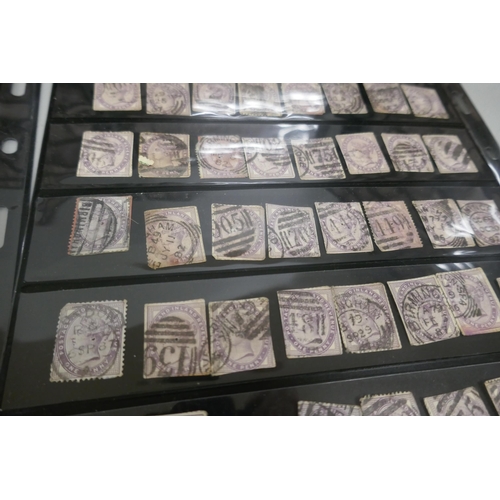 2255 - A collection of stock sheets with 19th Century one penny Victorian lilac stamps, double sided (900+)