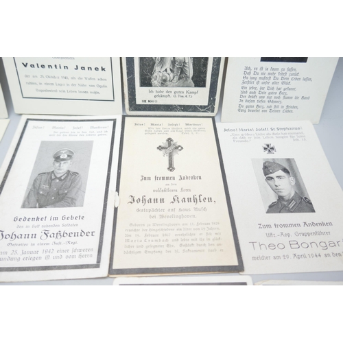 2267 - A small collection of German Death Notices of soldiers killed in battle, Russia, Poland, France (26)