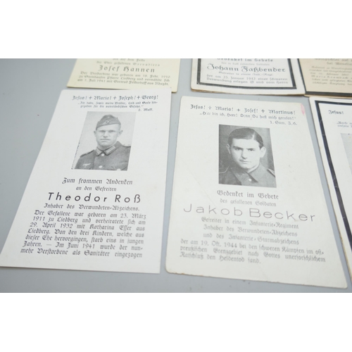 2267 - A small collection of German Death Notices of soldiers killed in battle, Russia, Poland, France (26)