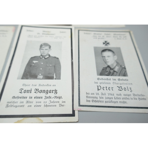 2267 - A small collection of German Death Notices of soldiers killed in battle, Russia, Poland, France (26)