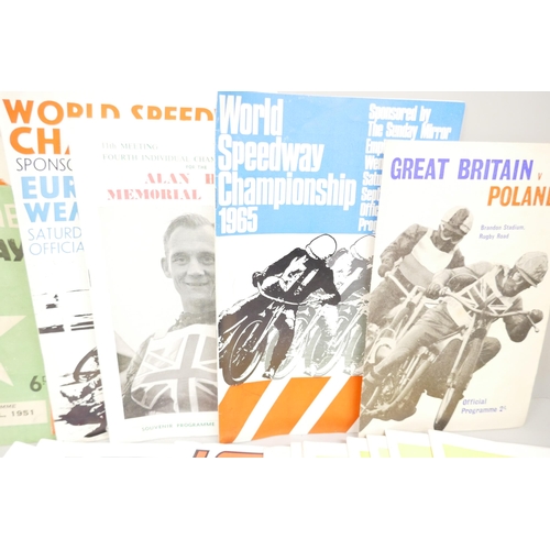 2279 - Sporting ephemera; a box of speedway programmes 1951 onwards, domestic and international (130+)