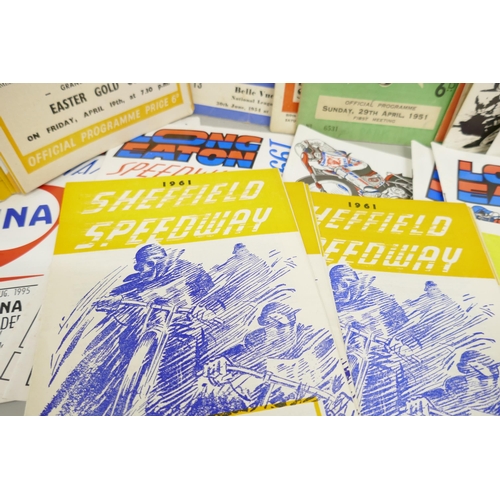 2279 - Sporting ephemera; a box of speedway programmes 1951 onwards, domestic and international (130+)