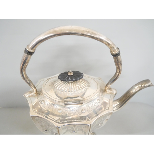 2285 - A silver plated spirit kettle and stand