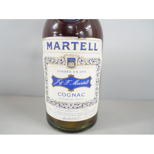 2287 - A bottle of Martell Three Star cognac, 24 fl ozs, 1970s **PLEASE NOTE THIS LOT IS NOT ELIGIBLE FOR I... 