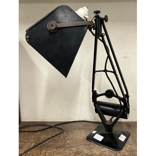 385 - A Hadrill Horstmann Pluslite black metal cantilever desk lamp