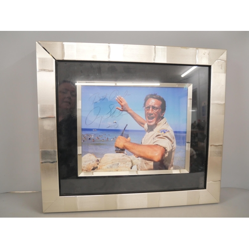 2288 - A Jaws autographed photograph display of Roy Scheider with COA