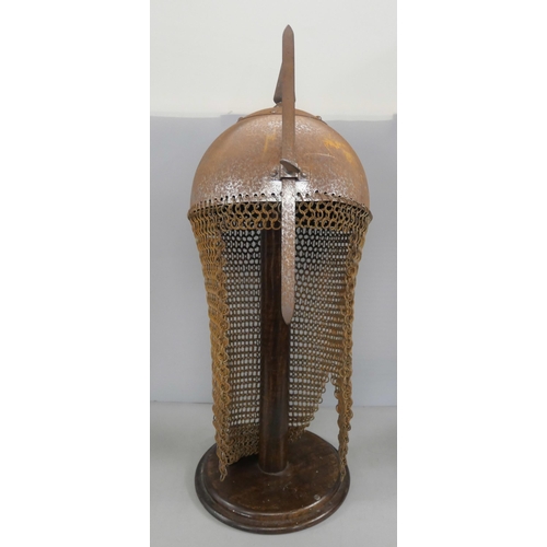 2294 - A replica Indo-Persian Kulah Khud helmet with chainmail neckguard