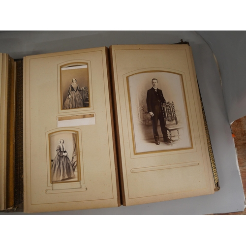 2311 - Five photograph albums, including Victorian, some with photographs and cartes de visite