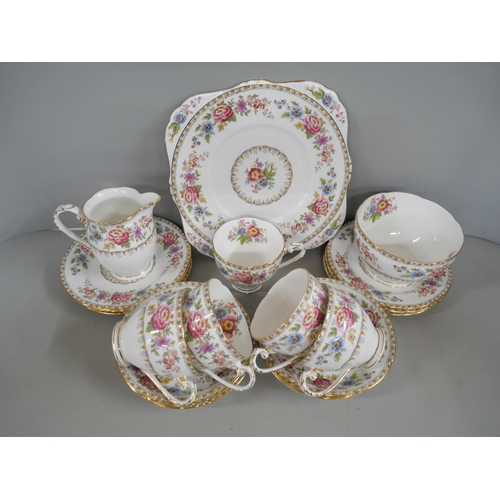 2320 - A Royal Grafton bone china part tea set and a Collingwoods bone china six setting tea set, lacking o... 