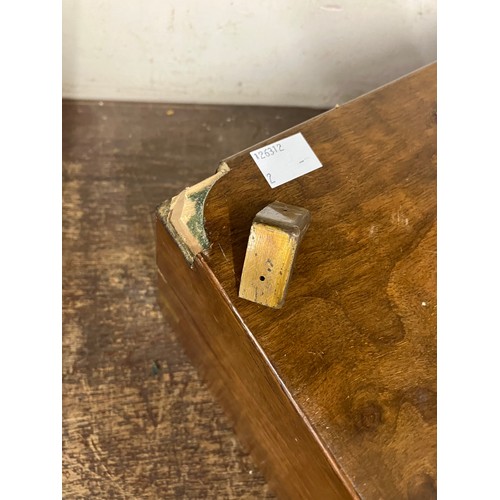 390 - A Victorian walnut and brass mounted writing slope