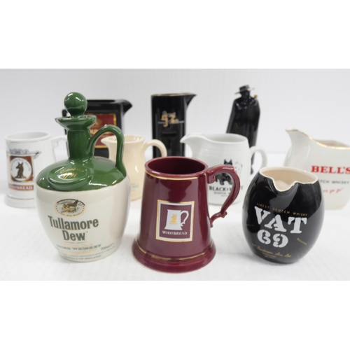 2366 - A collection of advertising whisky water jugs, to include Black & White, Long John, Dunhill, (Sandem... 