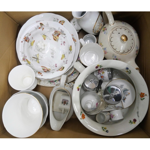 2373 - Four boxes of assorted china, glass and plated ware, including Prinknash, Royalty commemorative gobl... 