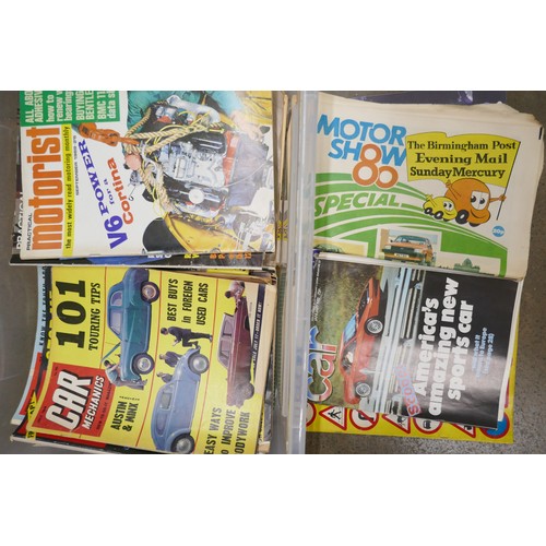 2340 - A collection of motoring publications, AA books, magazines, etc., 1960s onwards, includes Motor Show... 