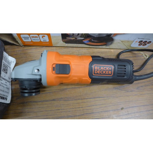 5046 - A Dewalt DWE4206K 240v angle grinder in case and a Black and Decker BEG010 240v angle grinder