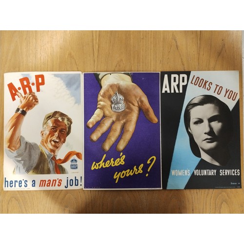 437 - A group of three original World War II ARP recruitment posters