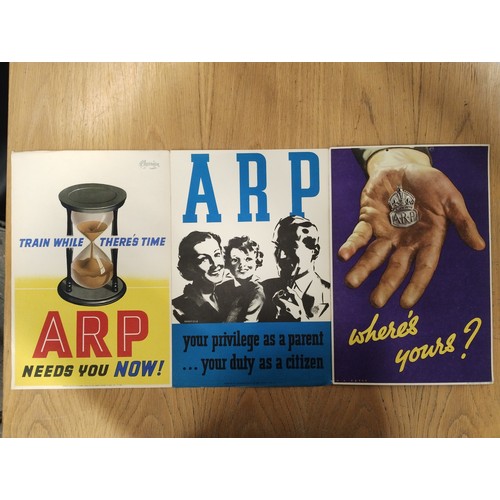 438 - A group of three original World War II ARP recruitment posters