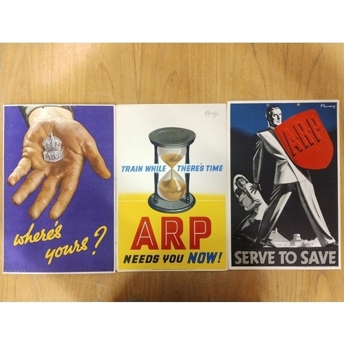 439 - A group of three original World War II ARP recruitment posters