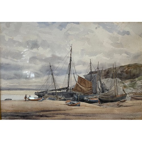 421 - George Davies, coastal scene, watercolour, dated '93, framed