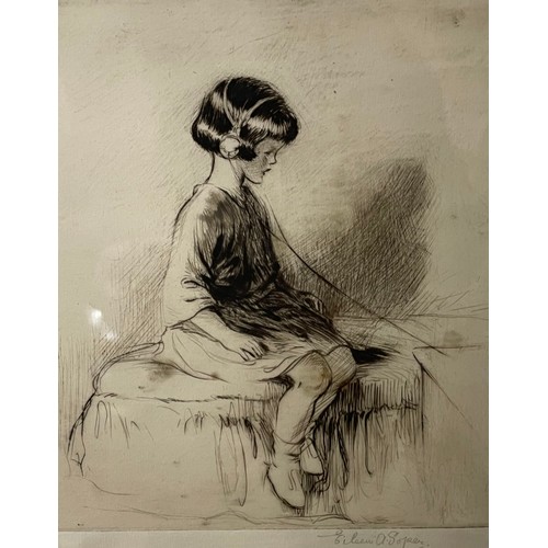 426 - Eileen Alice Soper (1905-1990) Children Hour, signed etching, framed