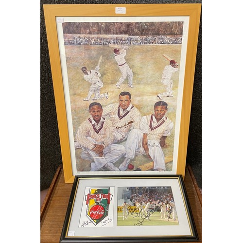 455 - A signed print of the 1997 Ashes Tour and The Three W's, Grace Power and Mastery, signed limited edi... 