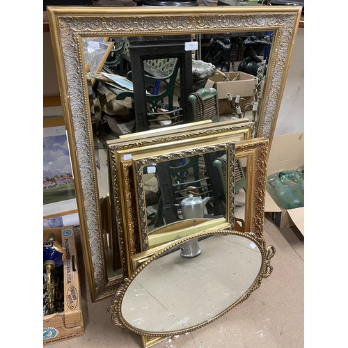 458 - Six gilt framed mirrors