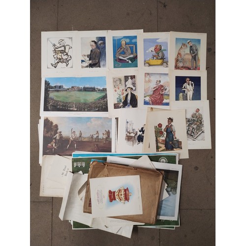 457A - Assorted prints, including; Punch, maps, etc.