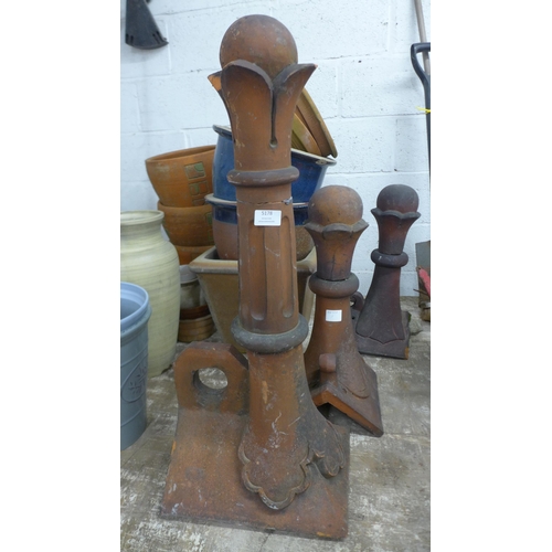 5178 - Three terracotta roof finials