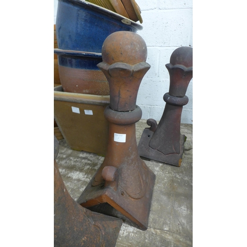 5178 - Three terracotta roof finials