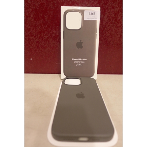 6263 - Apple iPhone 15 Pro Max grey silicone MagSafe phone case *This lot is subject to VAT