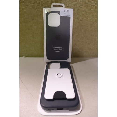 6267 - Apple iPhone 14 Pro MagSafe black silicone case with MagSafe wallet *This lot is subject to VAT