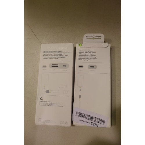6271 - An Apple USB-C to lightning adapter and an Apple lightning to USB 3 camera adapter *This lot is subj... 
