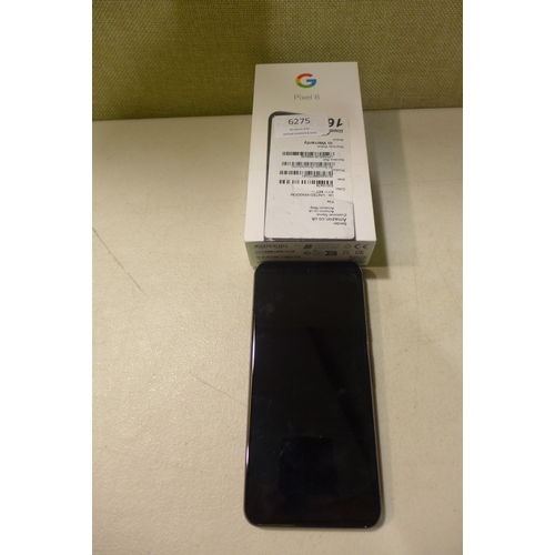 6275 - Google Pixel 8 5G 256GB black mobile phone (line on screen)  *This lot is subject to VAT