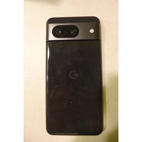 6275 - Google Pixel 8 5G 256GB black mobile phone (line on screen)  *This lot is subject to VAT