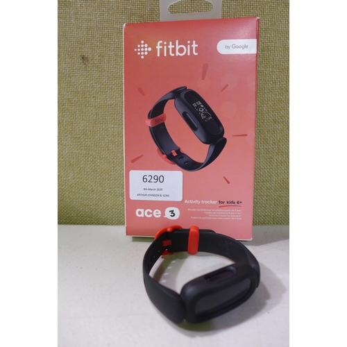 6290 - Fitbit Ace 3 activity tracker for kids with black and red wristband *This lot is subject to VAT