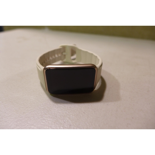 6296 - Oppo Watch Free smart watch with cream wrist band, model no: OWWE201 *This lot is subject to VAT
