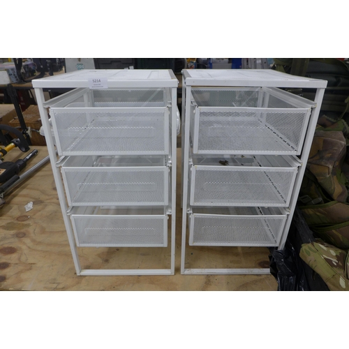 5214 - Two 3 drawer storage units