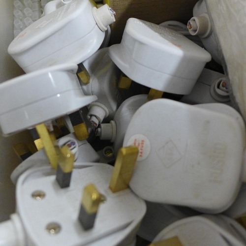 5227 - A quantity of sockets, back boxes, connecting strips and unused plugs