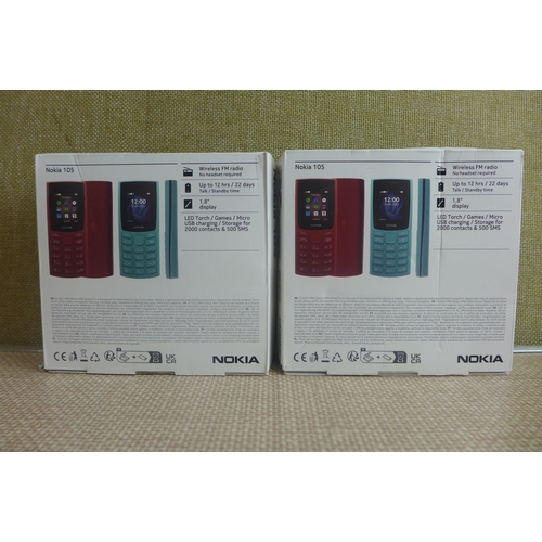 6349 - Two Nokia 105 dual sim mobile phones, model no: TA-1557 *This lot is subject to VAT