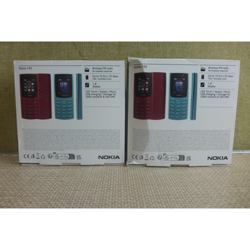 6353 - Two Nokia 105 dual sim mobile phones, model no: TA-1557 *This lot is subject to VAT