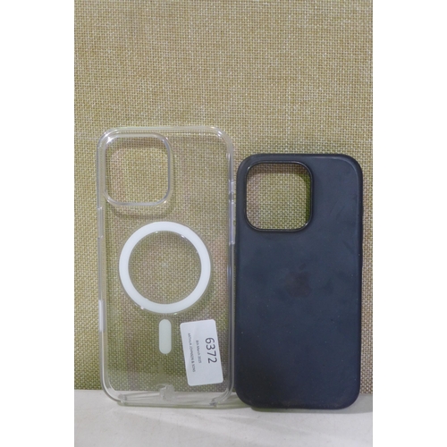 6372 - Two Apple iPhone cases: one black silicone, one clear plastic *This lot is subject to VAT